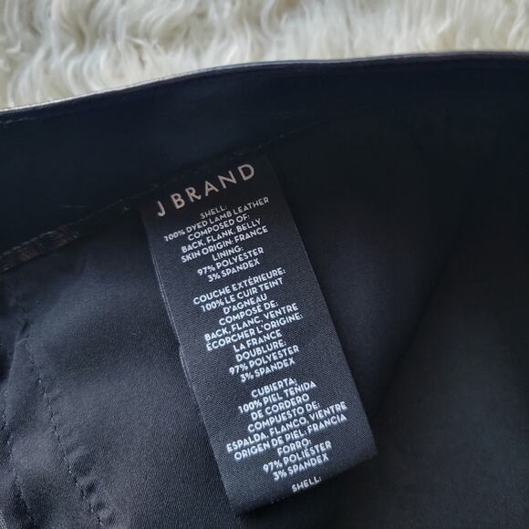 J Brand Selena Mid-Rise Crop Bootcut Lamb Leather Black 28 - Picture 11 of 12